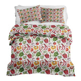 Set de ropa de cama con mantas terapéuticas y verduras