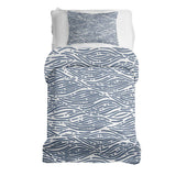 Therapy blankets bedding set, wavy pattern, blue.