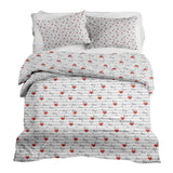 Set di biancheria da letto con coperta terapeutica bianca con scritta Love