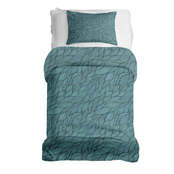 Therapy blankets bedding set, braided, green.