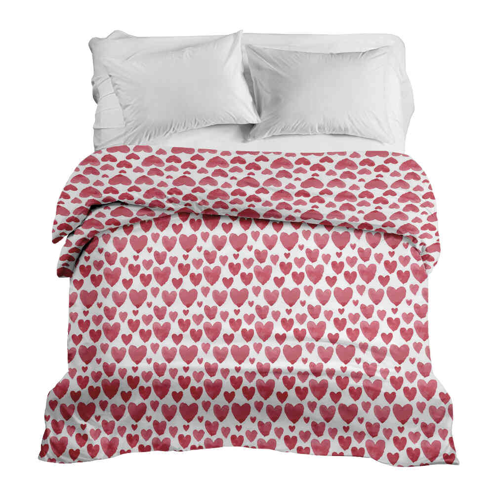 Original therapy blanket - cotton cover red hearts