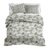 Therapy blankets bedding set leaf pattern beige