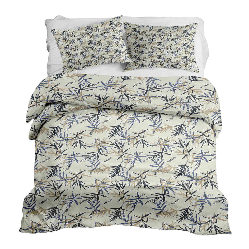 Therapy blankets bedding set leaf pattern beige