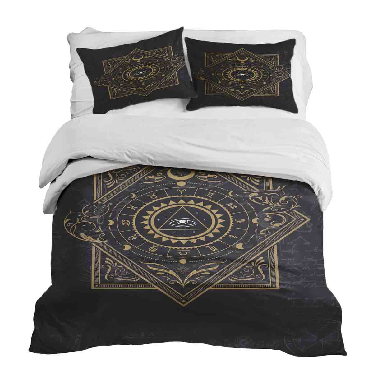 Set di biancheria da letto con coperta terapeutica Nero Mistico Mandala