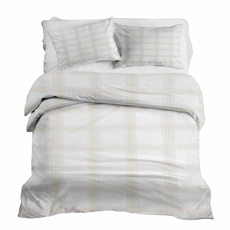 Therapy blanket bedding set, orange, large checks.
