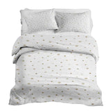 Therapy blanket and bedding set, white with golden stars.