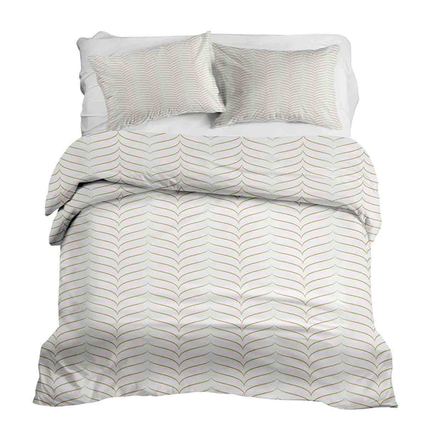 Set di biancheria da letto con coperta terapeutica a forma di V dorata