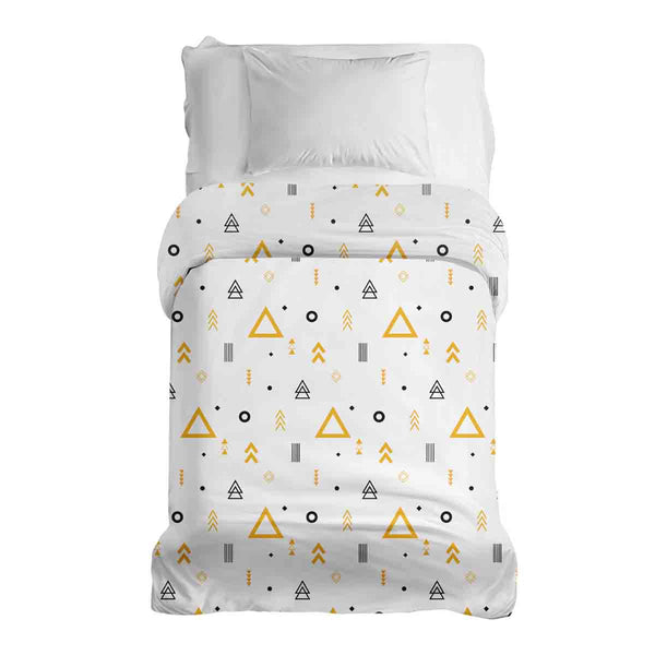 Coperte terapeutiche con rivestimento in cotone bianco con triangoli gialli