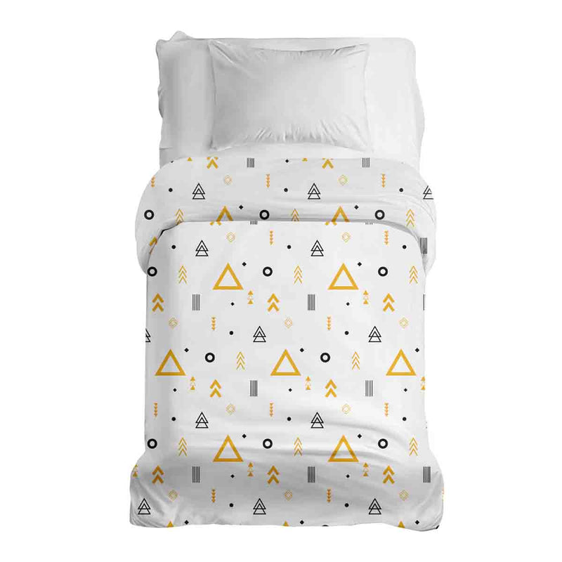 Coperte terapeutiche con rivestimento in cotone bianco con triangoli gialli