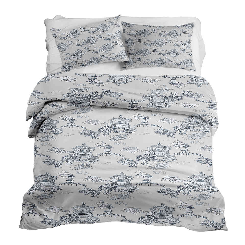 Set di biancheria da letto con coperta terapeutica grigia muro cinese