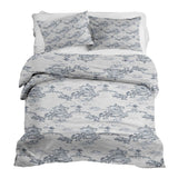 Therapy blanket bedding set, grey, Great Wall of China design.