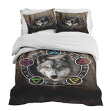 Therapy blanket bedding set brown with wolf