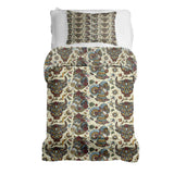 Therapy blankets and bedding set with colorful animal heads.