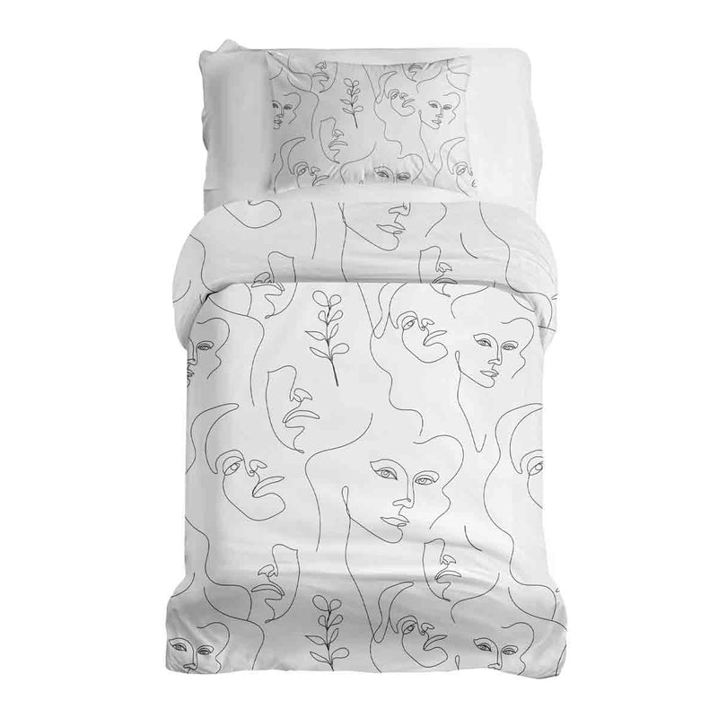 Theapiedecken bedding set, woman's face, boho style.