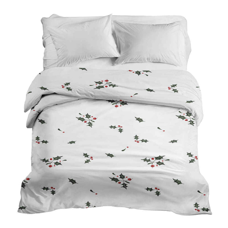 Coperte terapeutiche con rivestimento in cotone bianco rami di vischio