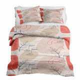 Therapy blanket bedding set, beige with abstract face.
