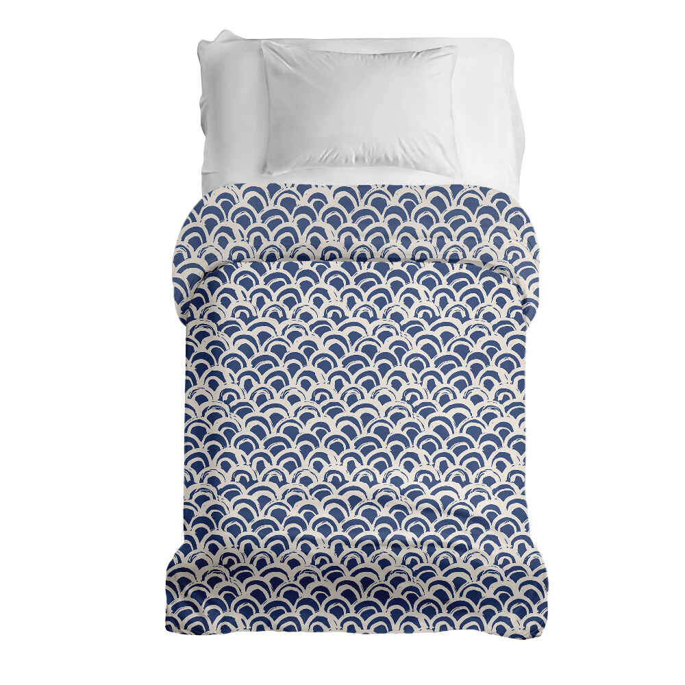 Coperta terapeutica originale - Rivestimento in cotone motivo onde blu