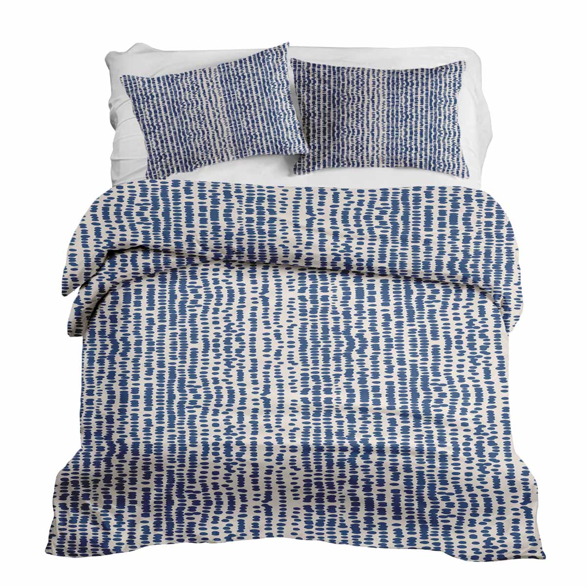 Set di biancheria da letto con coperte terapeutiche a pois blu