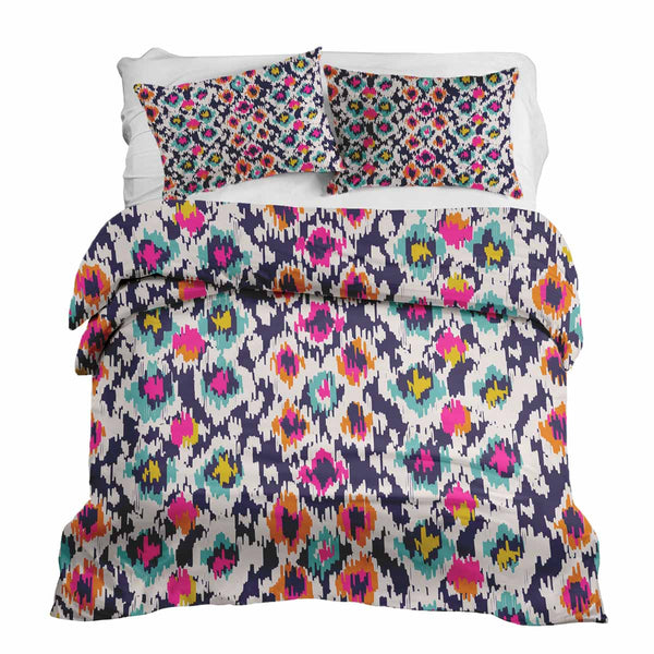 Therapy blanket and bedding set, colorful with leopard print.