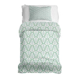 Set di biancheria da letto con coperta terapeutica verde con abeti