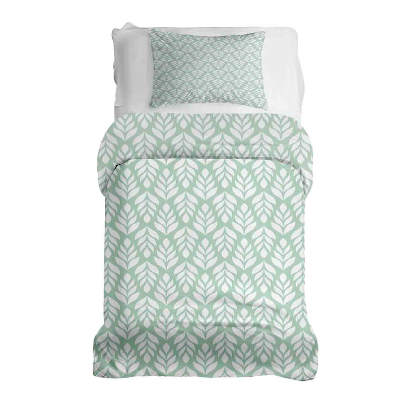 Set di biancheria da letto con coperta terapeutica verde con abeti