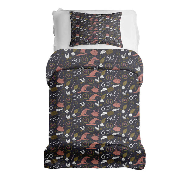 Juego de ropa de cama con manta terapéutica negro magia
