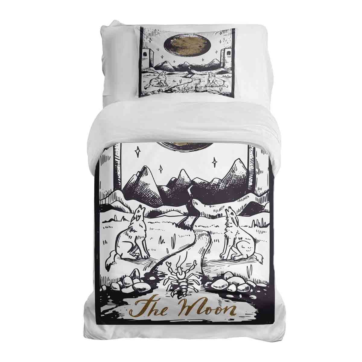 Therapy blankets bedding set wolf and moon