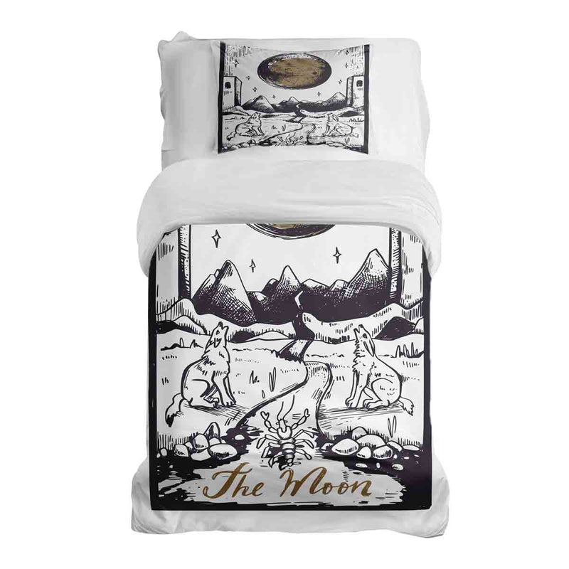 Therapy blanket bedding set wolf and moon
