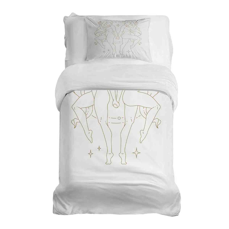 Set di biancheria da letto con coperta terapeutica motivo costellazione Gemelli