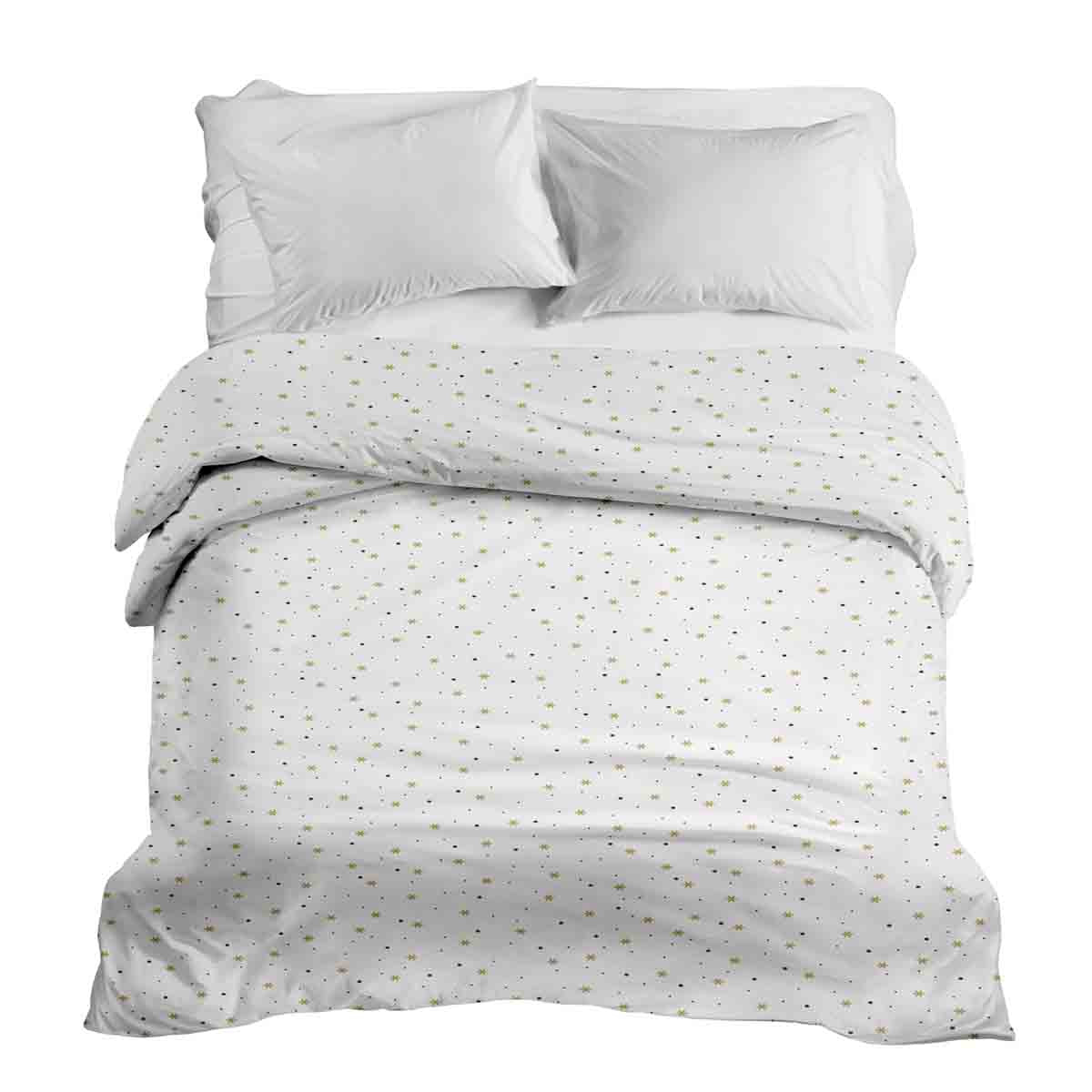 Manta terapéutica original - Funda de algodón blanca con estrellas y puntos