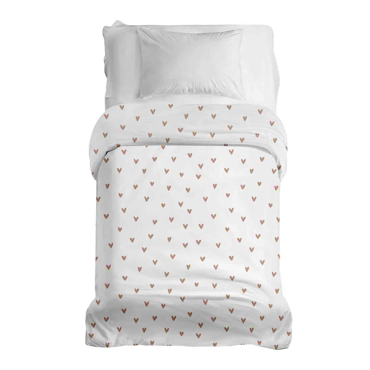 Original therapy blanket - cotton cover white with little hearts