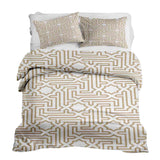 Therapy blankets bedding set beige with shapes