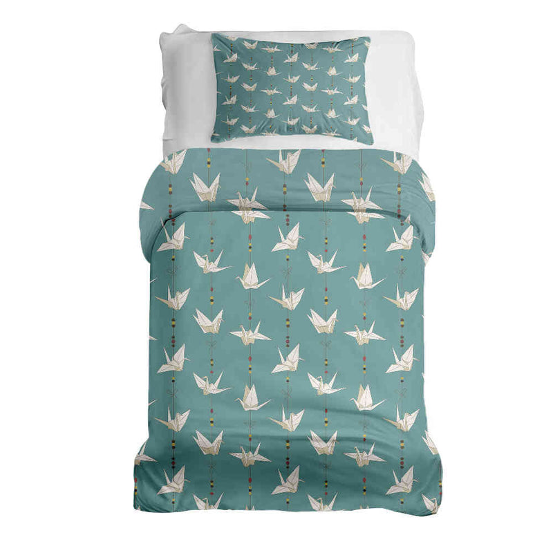 Set de ropa de cama con manta terapéutica Origami Cisne