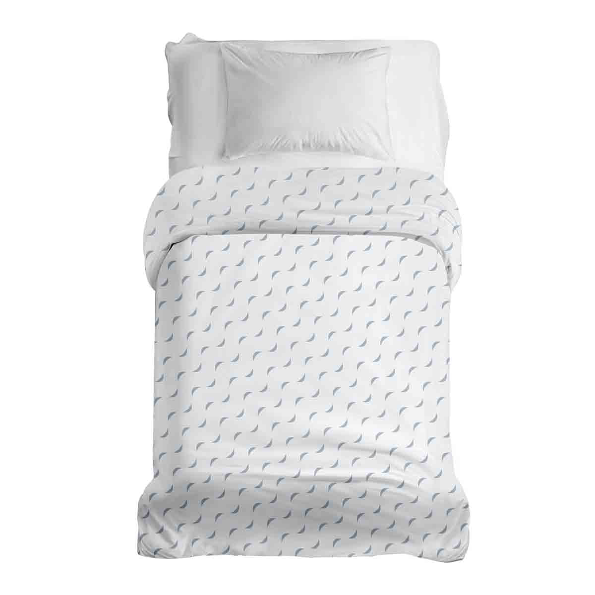 Original therapy blanket - cotton cover white with blue waves