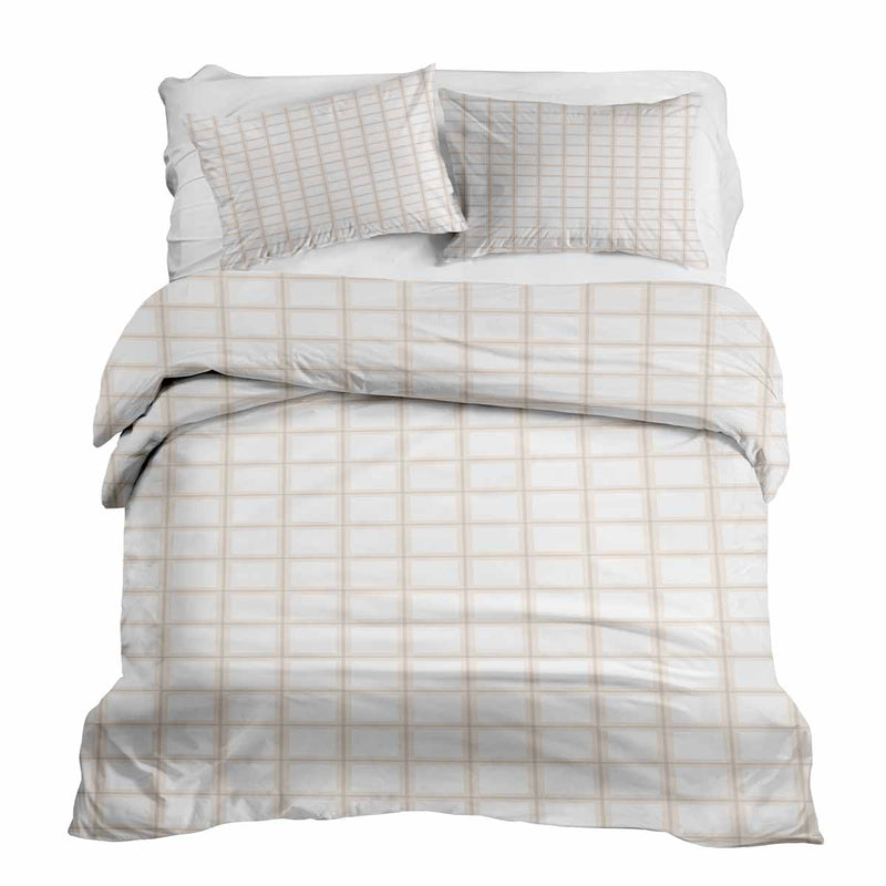 Therapy blankets bedding set orange beige checkered