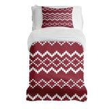 Set de ropa de cama con manta terapéutica y patrón navideño rojo