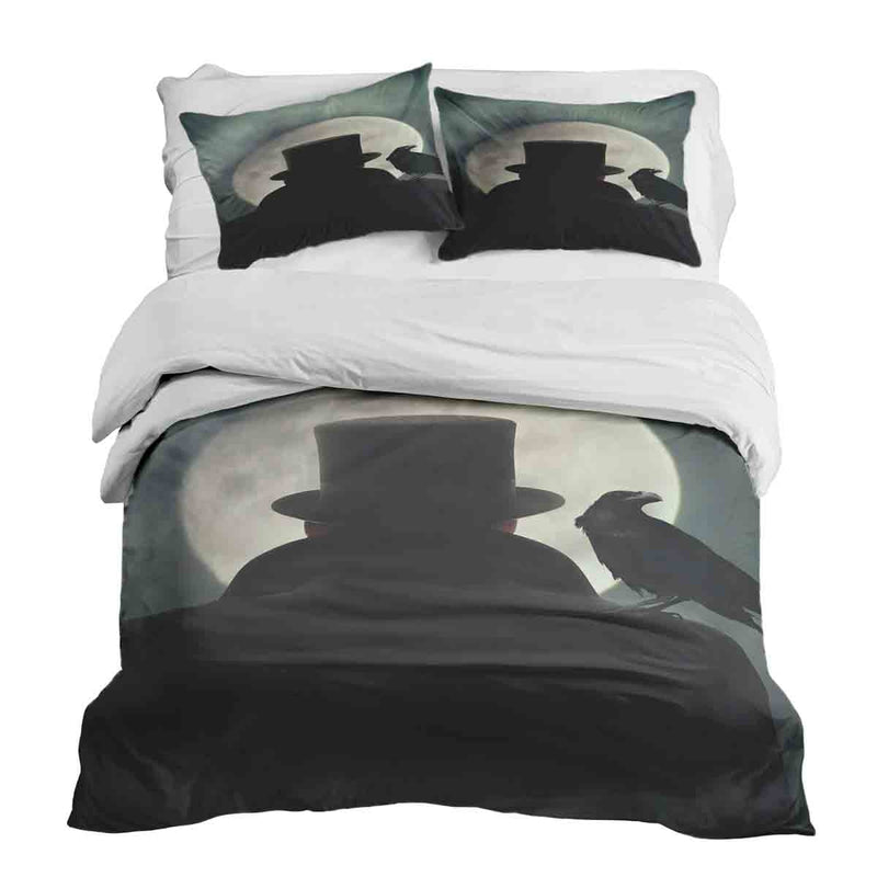 Set de ropa de cama con manta terapéutica Hombre a la luz de la luna
