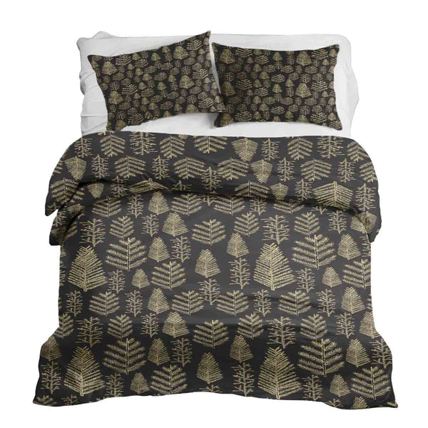 Set de ropa de cama con manta terapéutica y motivo de bosque