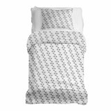 Therapy blanket and bedding set, white with grey circles.