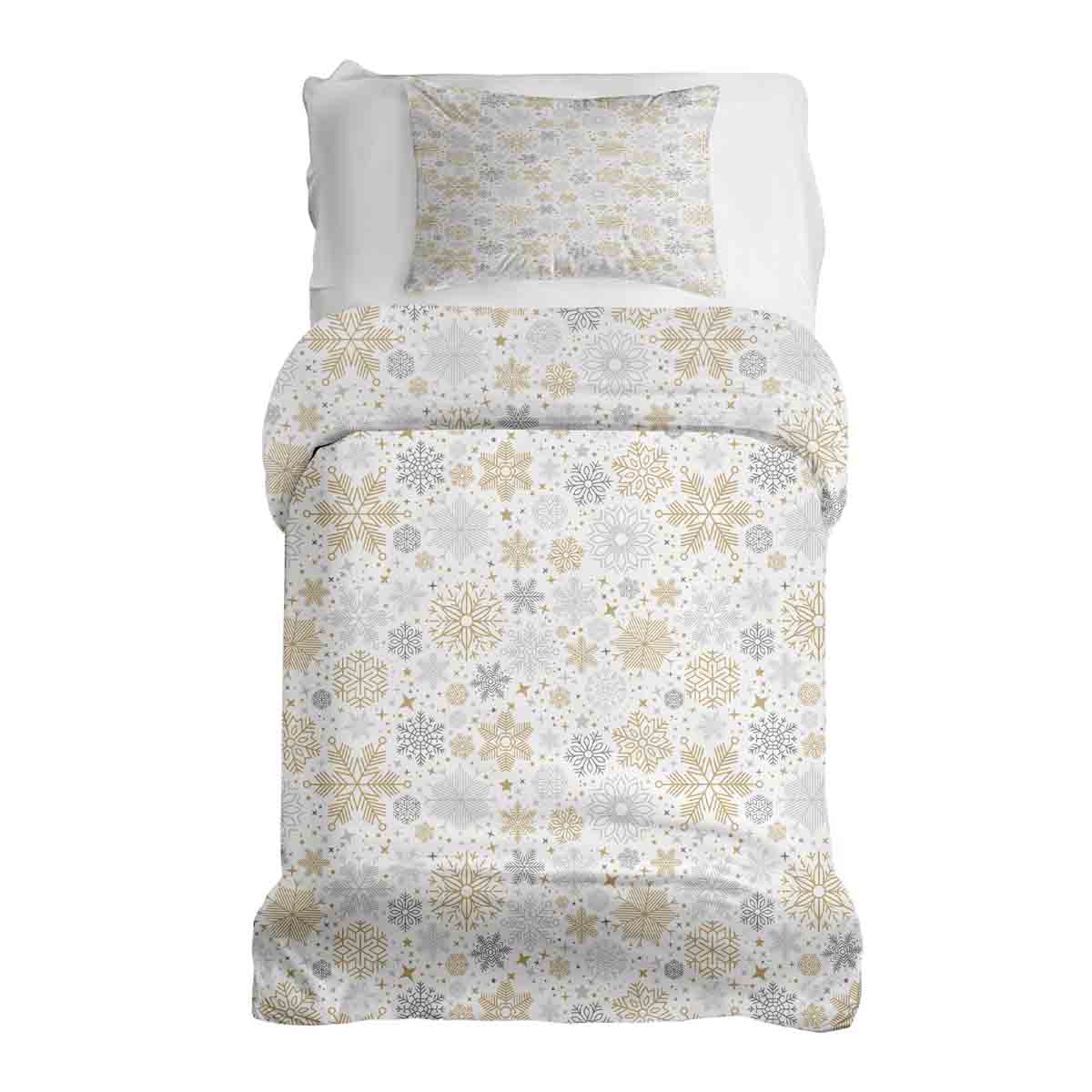 Juego de ropa de cama Therapeidecken con estampado claro de ventisca de nieve