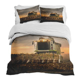 Therapy blankets bedding set brown threshing machine