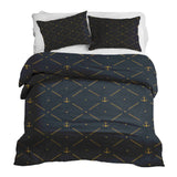Therapy blanket and bedding set, blue with anchor.