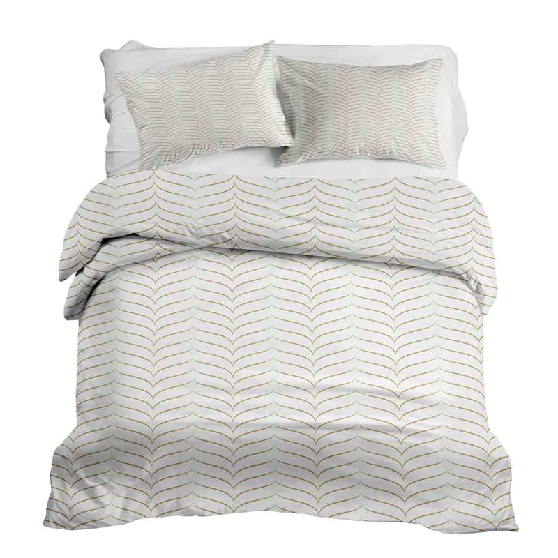 Set di biancheria da letto con coperta terapeutica a forma di V dorata