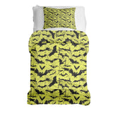 Therapy blanket bedding set, yellow, bat design.