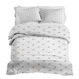 Therapy blankets and bedding set, white with small mistletoe branches.