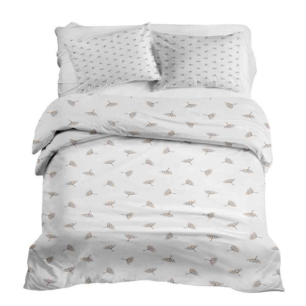 Therapy blankets and bedding set, white with small mistletoe branches.
