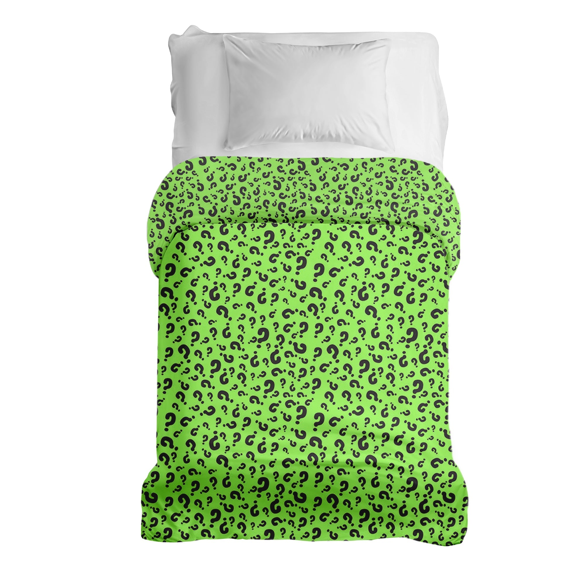 Originele therapiedeken - Katoenen hoes lichtgroen met vraagteken