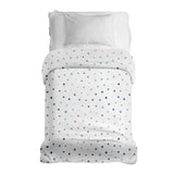 Coperte terapeutiche con rivestimento in cotone bianco con piccole forme blu