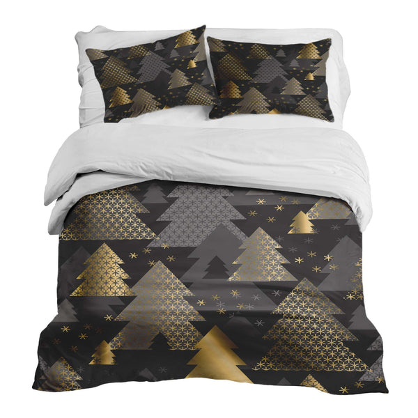 Set di biancheria da letto con coperte terapeutiche e alberi di Natale dorati