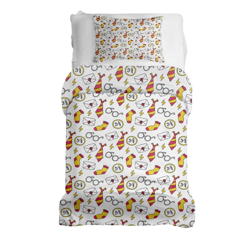 Therapy blanket bedding set, white, magic school.